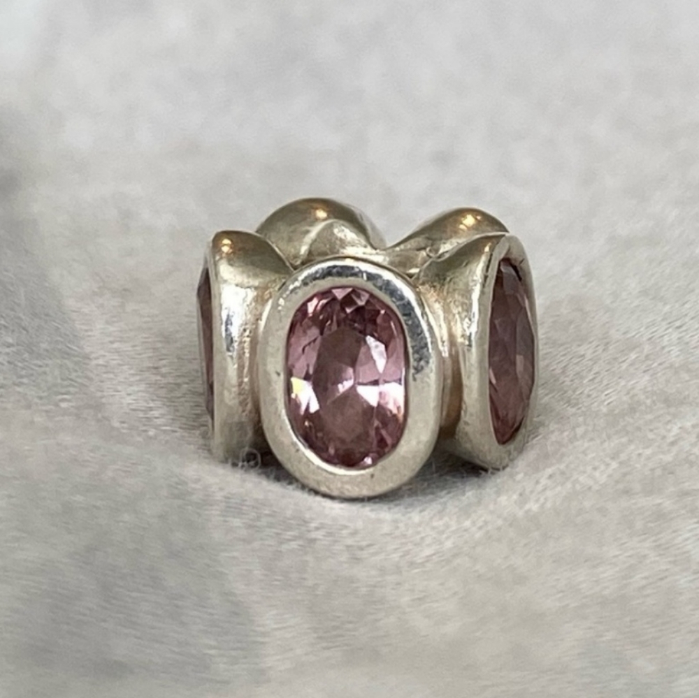 PAIR of Authentic Pandora charms " Oval lights pink " #790311PCZ - Picture 10 of 16